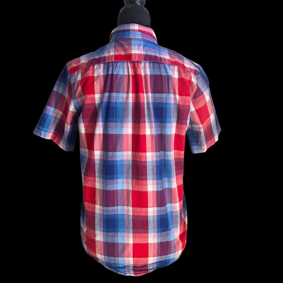 GAP Kids Red and Blue Plaid Button Down Shirt Size XXL 14-16 - Picture 3 of 5